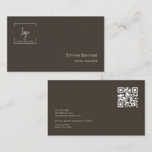 Logo Minimalist Name Company details Qr code Business Card