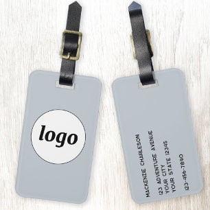 Logo Minimalist Promotional Blue Business Branding Luggage Tag