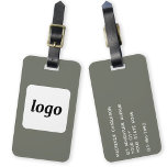 Logo Minimalist Sage Green Business Luggage Tag<br><div class="desc">Simple logo design for your business.  Replace the logo and details with your own and change the background colour in the design tool to customise.  Ideal for as a promotional item to give to clients,  customers and employees,  and for business travel and trade shows.</div>