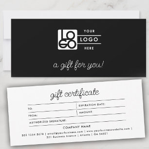 Logo Minimalist Script Modern Gift Certificate