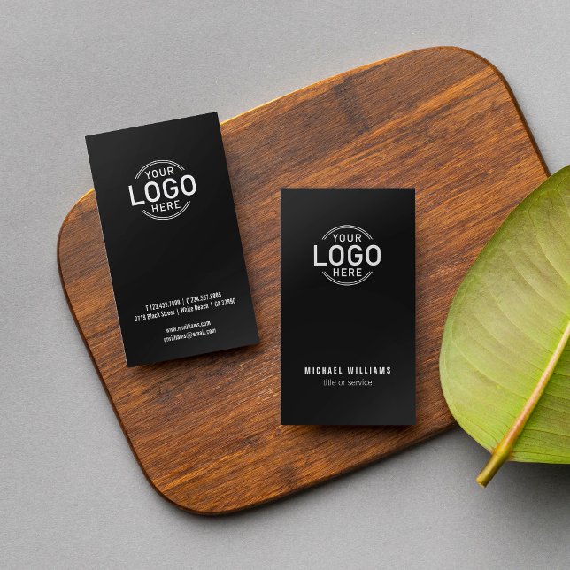 Logo Minimalistic Black Modern Sleek Custom Business Card (Creator Uploaded)