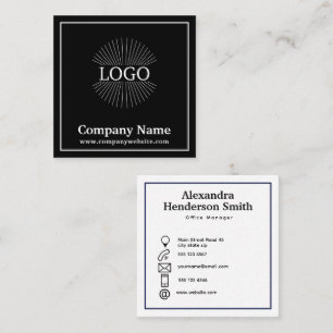 Logo Minimalistic Black & White  Square Business Card