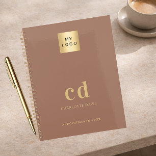 Logo mocca brown monogram initials business 2026 planner