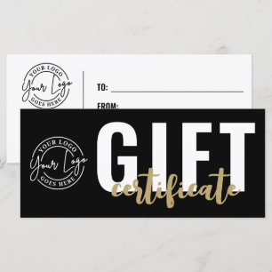 Logo Modern Black Gold Business Gift Certificate