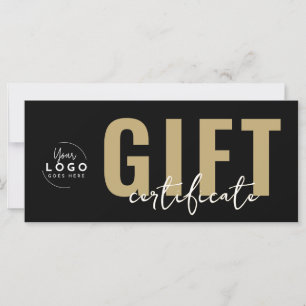 Logo Modern Black Gold Business Gift Certificate