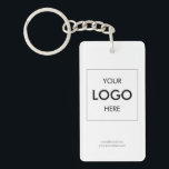 Logo Modern Business White Key Ring<br><div class="desc">Add your logo.</div>