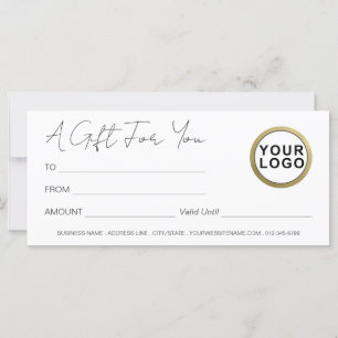 Logo Modern Elegant White Gift Certificate