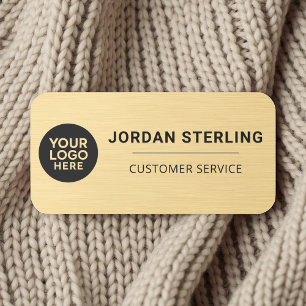 Logo Modern Gold Company Corporate Professional Name Tag