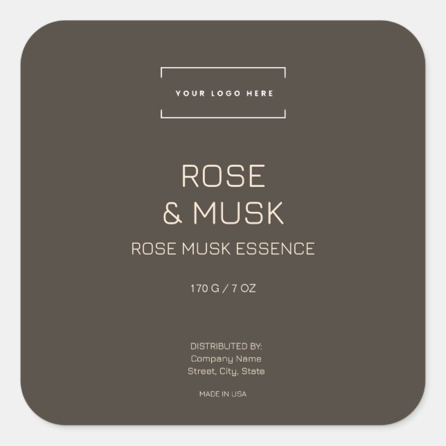 Logo Modern Minimalist Candle Cosmetic Square Sticker (Front)