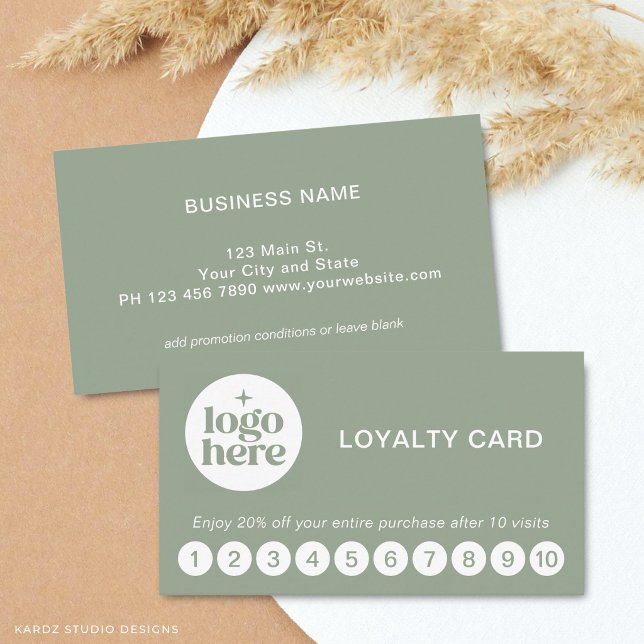 Logo Modern Professional Discount Royalty Card (The front and back of the card are shown at standard size; choose size, paper, and corner style.)