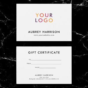 Logo Modern Professional Gift Certificate