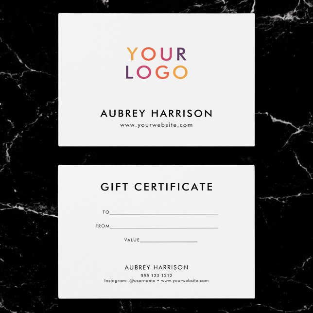 Logo Modern Professional Gift Certificate (Creator Uploaded)