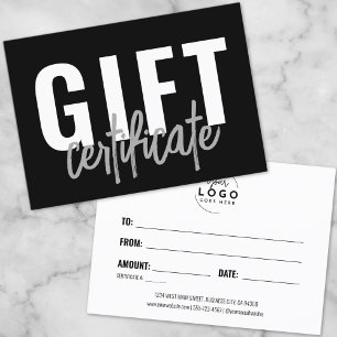 Logo Modern Script Business Gift Certificate