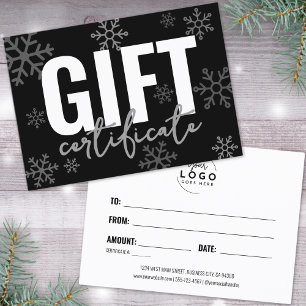 Logo Modern Script Business Gift Certificate