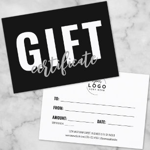 Logo Modern Simple Business Gift Certificate