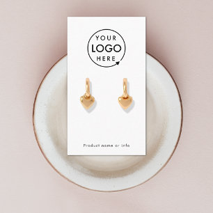 Logo Modern White Jewelery Earring Display Card