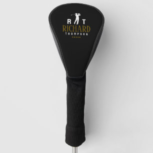 Logo Monogram for Cool Golfers black Golf Head Cover