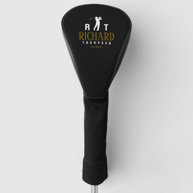 Logo Monogram for Cool Golfers black Golf Head Cover (Front)