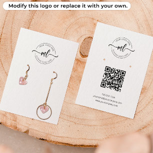Logo Monogram Qr Code Earrings Display Card