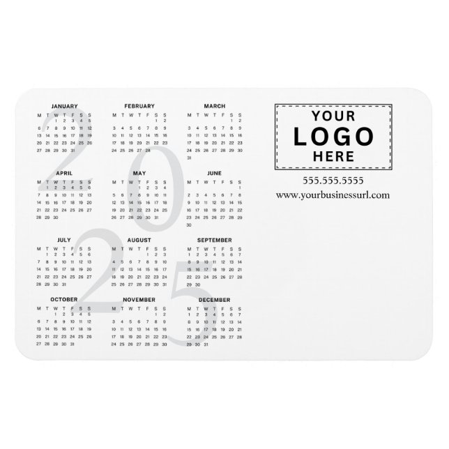 Logo Monthly Photo 2025 Calendar Magnet (Horizontal)