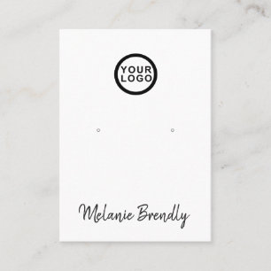 Logo Name Black White Jewellery Earring Display Business Card