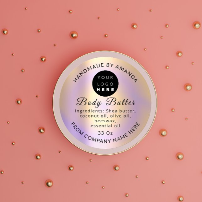 Logo Name Body Butter Balm Skin Care Butter Classic Round Sticker (Creator Uploaded)