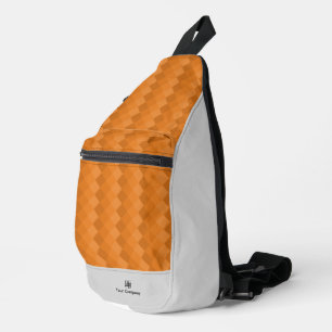 Logo Name - Earthy Tile Pattern Orange & Grey Sling Bag