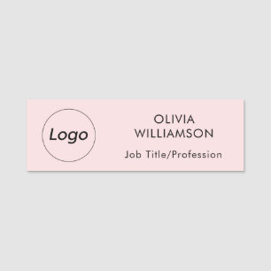Logo Name Job Title Professional Blush Pink Tag