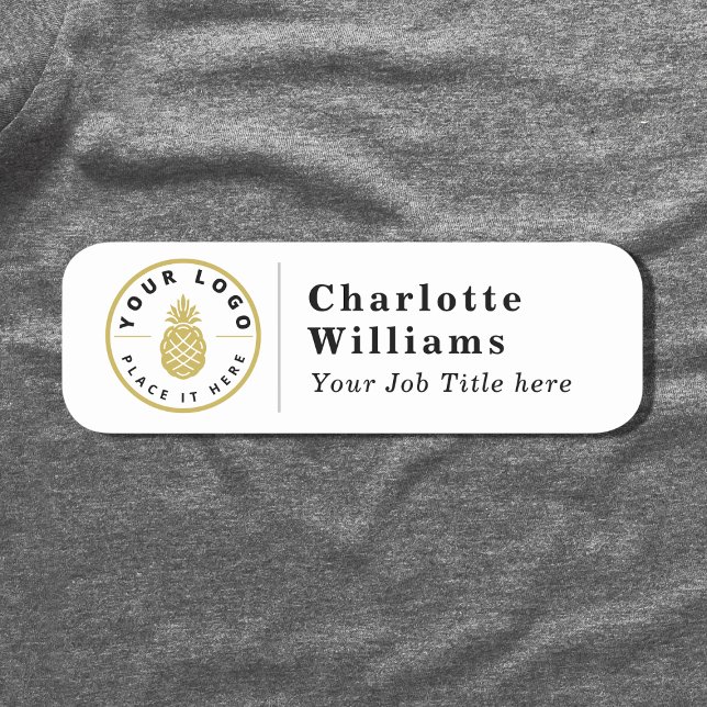 Logo Name Job Title White Name Tag (Creator Uploaded)