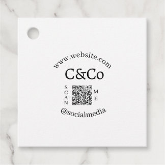 logo name letter company social media website QR  Favour Tags