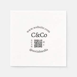 logo name letter company social media website QR  Napkin