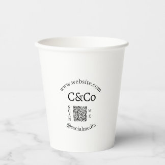 logo name letter company social media website QR  Paper Cups