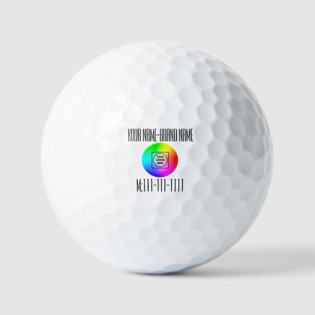 Logo Name Phone Personalised Branding Golf Balls (Front)