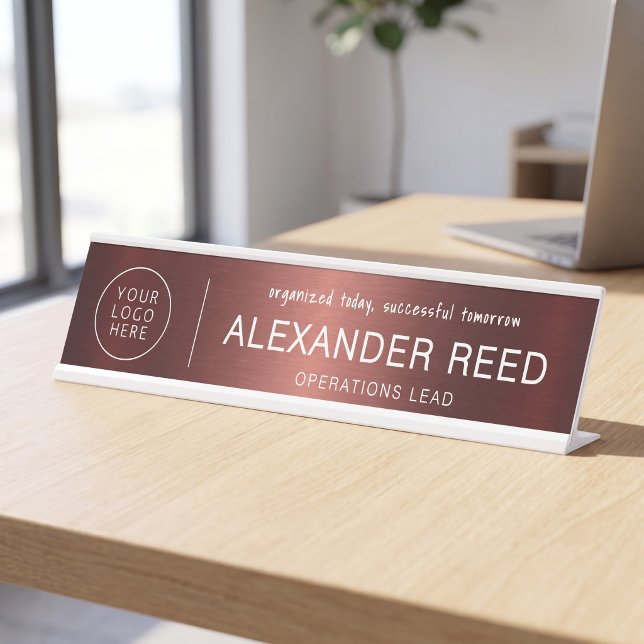 Logo Name Plates Custom Modern Copper (Logo Name Plates Custom Modern Copper)