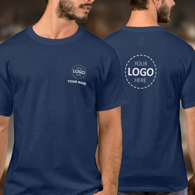 Logo & Name Template - Front & Back Logo Staff T-Shirt (Creator Uploaded)