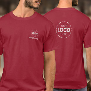 Logo & Name Template - Front & Back Logo Staff T-Shirt