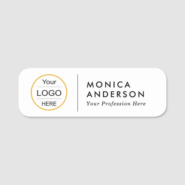 Logo name title BLACK divider white name tag (Front)