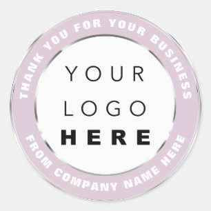 Logo Name Web Thank You Shopping Silver Powder Classic Round Sticker