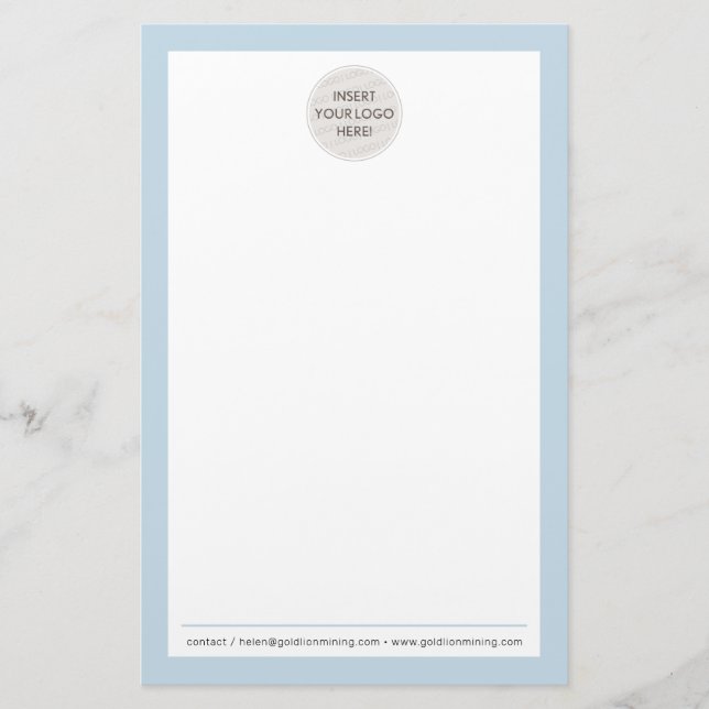 LOGO NOTE PAPER modern business formal pale blue (Front)
