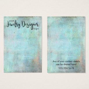 Logo on Aqua Vintage Grunge Earring Holder Display