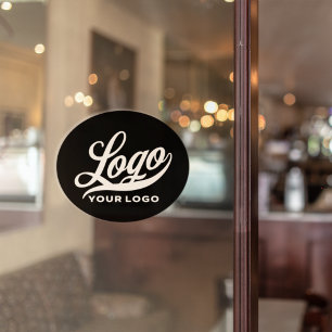 Logo on Black Vinyl oval, Company brand Business
