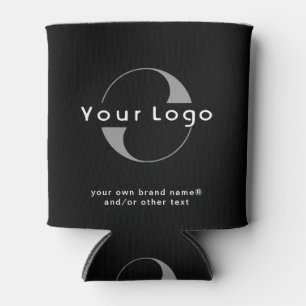 Logo on Black + White Text Company Business Can Co Cooler