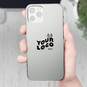 Logo on Clear vinyl square Business Phone Case