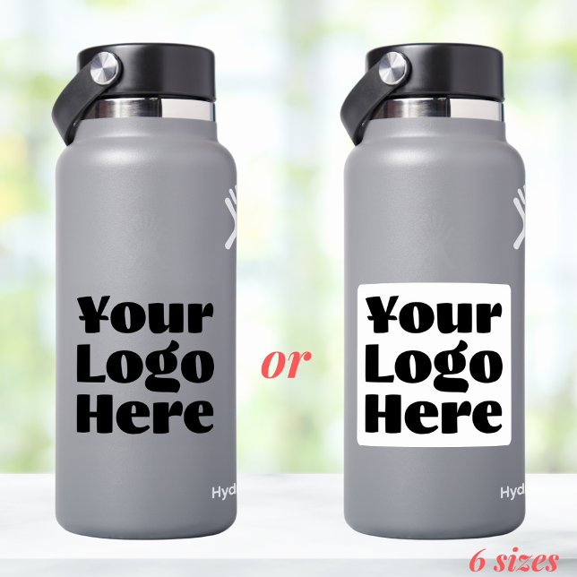 Logo on Clear Vinyl square Business Water Bottle (Creator Uploaded)
