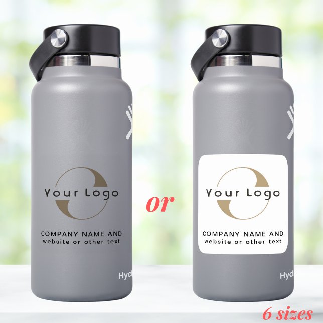 Logo on Clear Vinyl square Business Water Bottle S (Creator Uploaded)