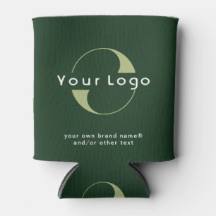 Logo on Dark Green + White Text Company Business C Can Cooler
