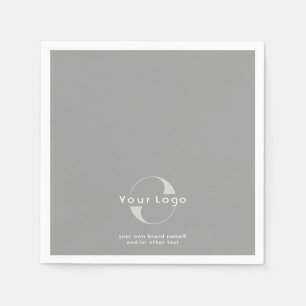 Logo on Gray + White Text Company Business Paper N Napkin