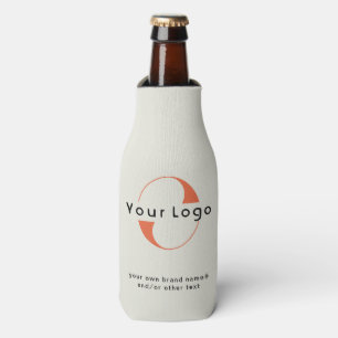 Logo on Light Green + Black Text Company Business Bottle Cooler