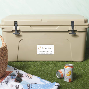 Logo on Off white rectangle Cooler Business Vinyl