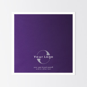 Logo on Purple + White Text Company Business Paper Napkin